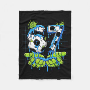 Soccer 67 Six Seven Meme Boys Teens Kids Gen Alpha Fleece Blanket