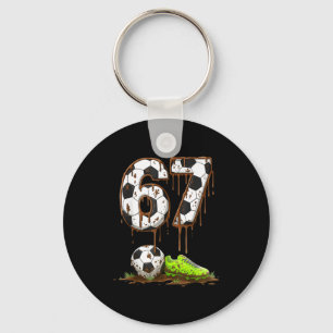 Soccer 67 Six Seven Meme Boys Teens Kids Gen Alpha Keychain