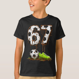 Soccer 67 Six Seven Meme Boys Teens Kids Gen Alpha T-Shirt