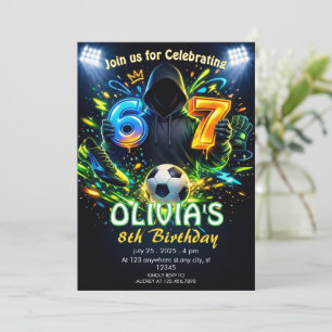 Soccer 6–7 Meme Birthday  Football Theme Invitation