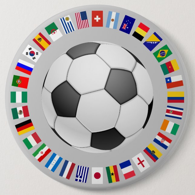 SOCCER 6 INCH ROUND BUTTON (Front)