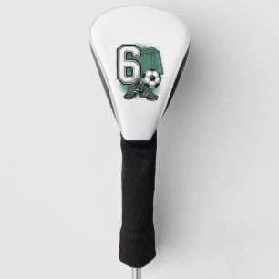 Soccer 6th Birthday Vintage Engraving Shirt Design Golf Head Cover