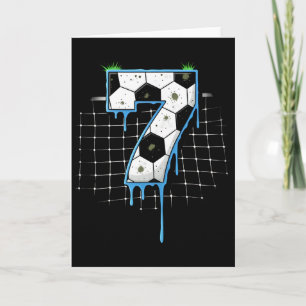Soccer 7 Year Old Ice Cream Drip Youth 7th Birthda Card
