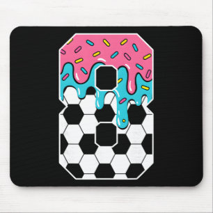 Soccer 8 Year Old Ice Cream Drip Youth 8th Birthda Mouse Pad