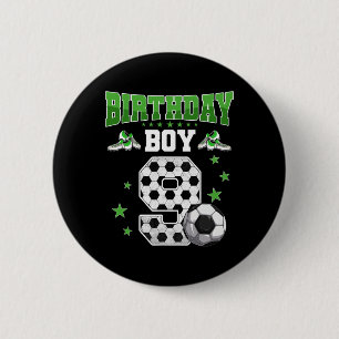 Soccer 9th Birthday Boy 9 Year Old Sport 9yr Boys 2 Inch Round Button
