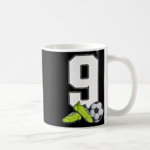 Soccer 9th Birthday Footller Boys Kids 9 Year Old Coffee Mug