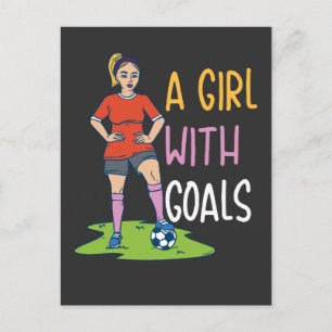Soccer - A Girl With Goals Postcard