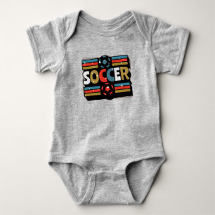 Soccer Abstract Word Art - Minimalist Baby Bodysuit