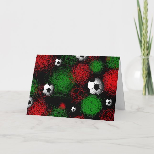 Soccer Abstrait2 - Carte Noël/Fêtes (Devant)