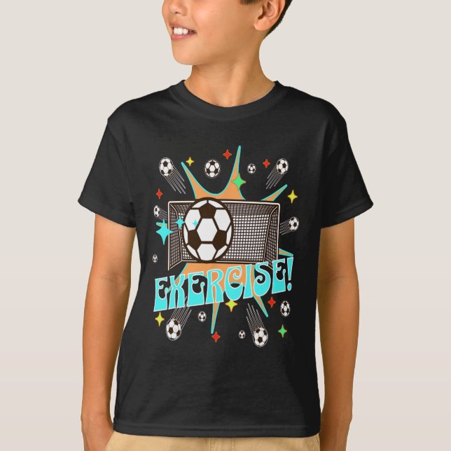 Soccer Action Net Blast Exercise Motivation Energy T-Shirt (Front)