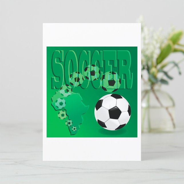 Soccer Africa Bold Green Football Invitation (Creator Uploaded)