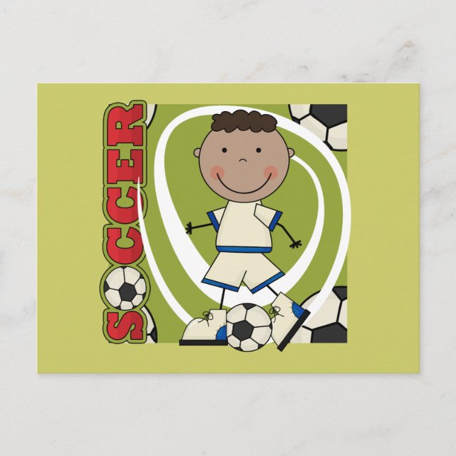 SOCCER - African American Boy TShirts and Gifts Postcard (Front)
