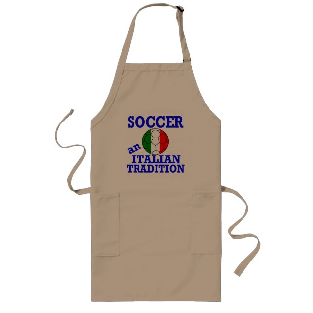 Soccer an Italian Tradition Long Apron (Front)