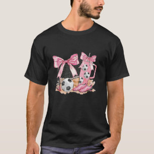 Soccer and Bows Coquette Soccer Mom Soccer Coach S T-Shirt