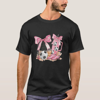 Soccer and Bows Coquette Soccer Mom Soccer Coach S T-Shirt