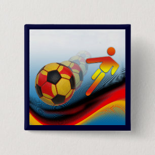 Soccer and Football Dynamics 2 Inch Square Button
