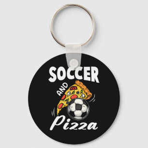 Soccer And Pizza Shirt Funny Pizza Lover Sports Gi Keychain