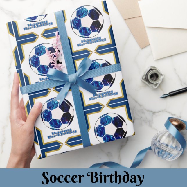 Soccer Anniversaire Cadeau Papier à envelopper (Créateur téléchargé)