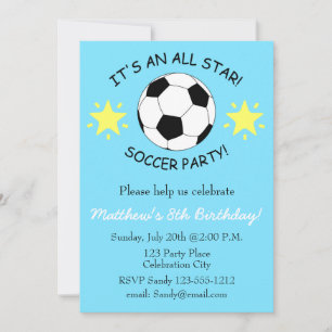 Soccer Anniversaire Fête des enfants invitation pe
