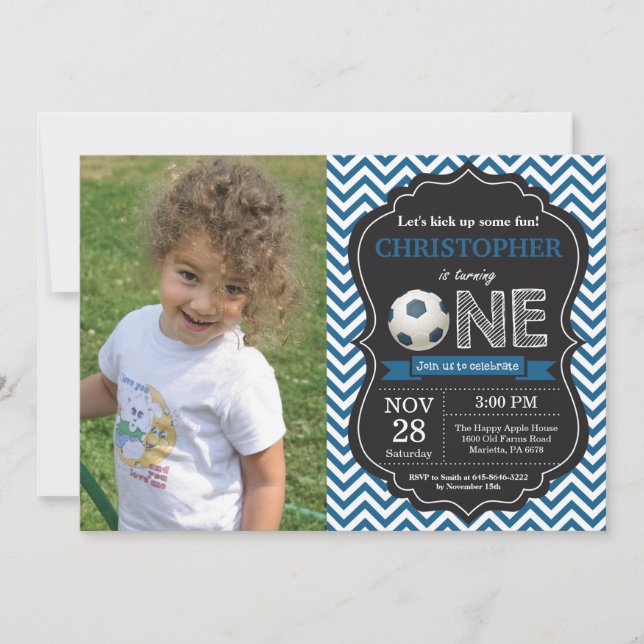Soccer Anniversaire Invitation 1er Anniversaire (Devant)