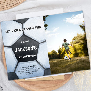 Soccer Anniversaire Invitation avec photo