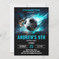 Soccer Anniversaire Invitation Carte Minimaliste
