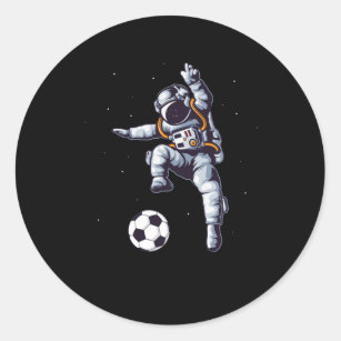 Soccer Astronaut In Space Player Fan Classic Round Sticker