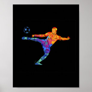 Soccer Athlete Sports Graphic Drawing  Poster