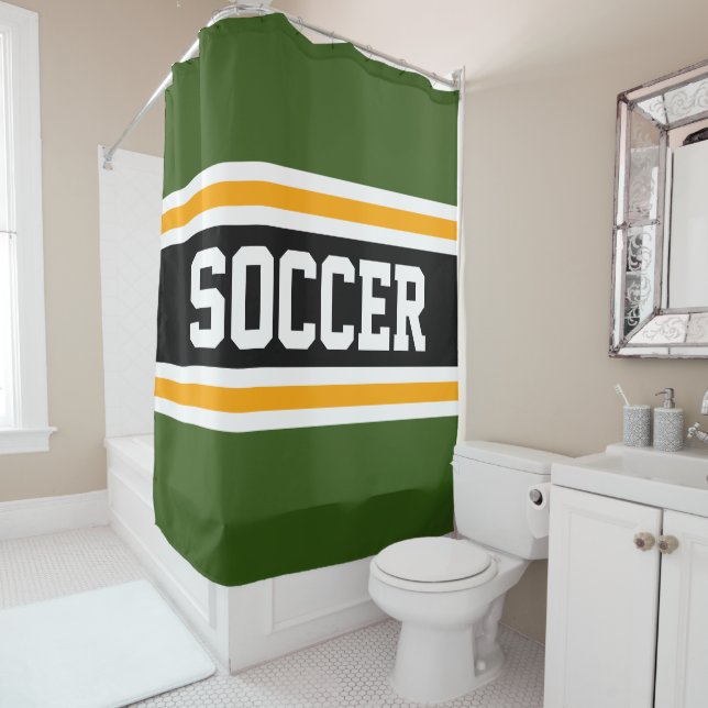SOCCER Athletic Bold Green Black Yellow Stripes (In Situ)