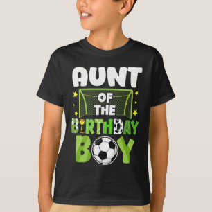 Soccer Aunt Birthday Boy Party Soccer Family Match T-Shirt