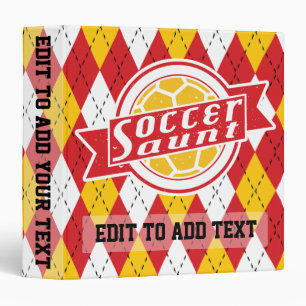 Soccer Aunt Customizable 3 Ring Binder
