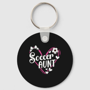 Soccer Aunt Heart Aunt Of A Soccer Player Auntie Keychain