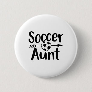 Soccer Aunt Heart Sport Lover Auntie Mother's Day 2 Inch Round Button