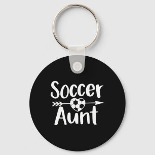 Soccer Aunt Heart Sport Lover Auntie Mother's Day  Keychain
