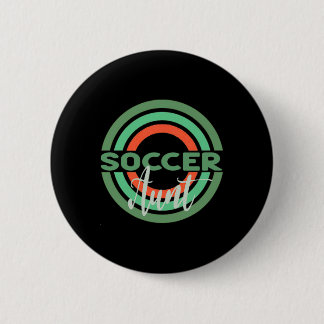 Soccer Aunt With Modern Soccer Circles  2 Inch Round Button