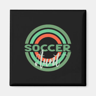 Soccer Aunt With Modern Soccer Circles  Magnet