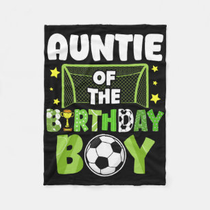 Soccer Auntie Birthday Boy Party Soccer Family Mat Fleece Blanket