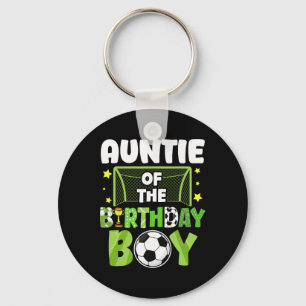 Soccer Auntie Birthday Boy Party Soccer Family Mat Keychain
