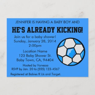 Soccer Baby Shower Invitation, Customizable Invitation