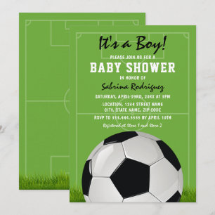 Soccer Baby Shower   It's a Boy Invitation