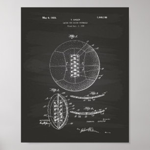 Soccer Ball 1928 Patent Art - Chalkboard Poster