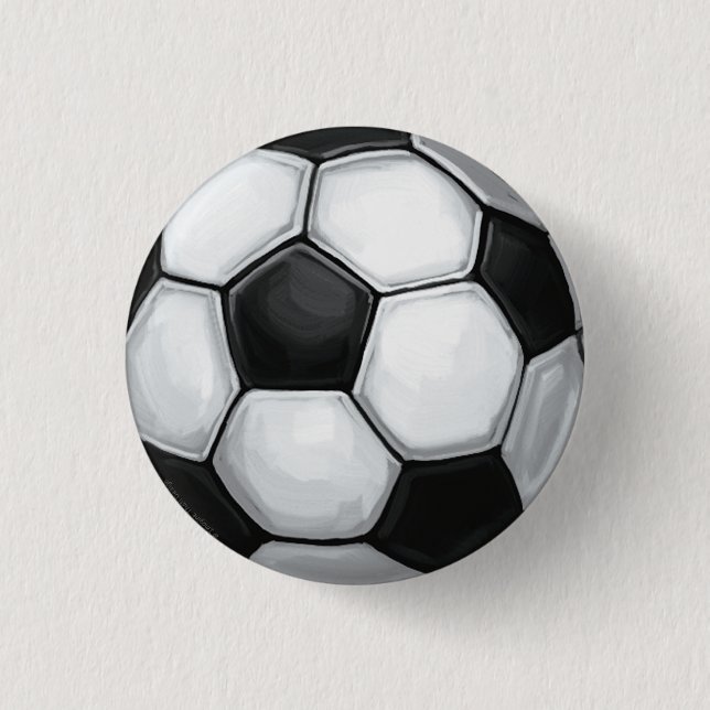 Soccer Ball 1 Inch Round Button (Front)