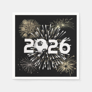 Soccer Ball  2026 New Year's Eve Party Napkin