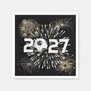 Soccer Ball  2026 New Year's Eve Party Napkin