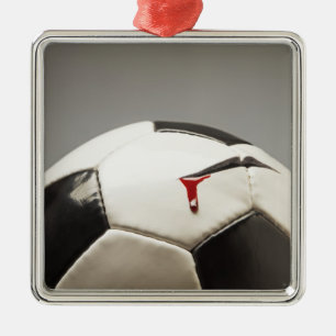 Soccer ball 3 metal ornament