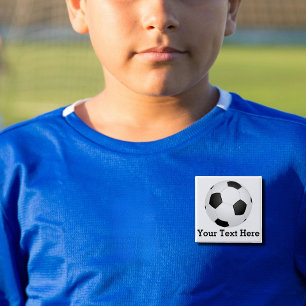 soccer ball - add name 2 inch square button