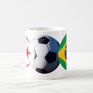 Soccer Ball Algeria & Brazil Flags The MUSEUM Zazz Coffee Mug