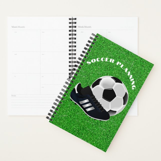 Soccer Ball and Cleats on Field Planner (Display)