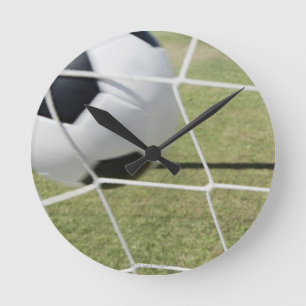 Soccer Ball and Goal Round Clock