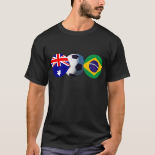 Soccer Ball Australia & Brazil Flag The MUSEUM T-Shirt